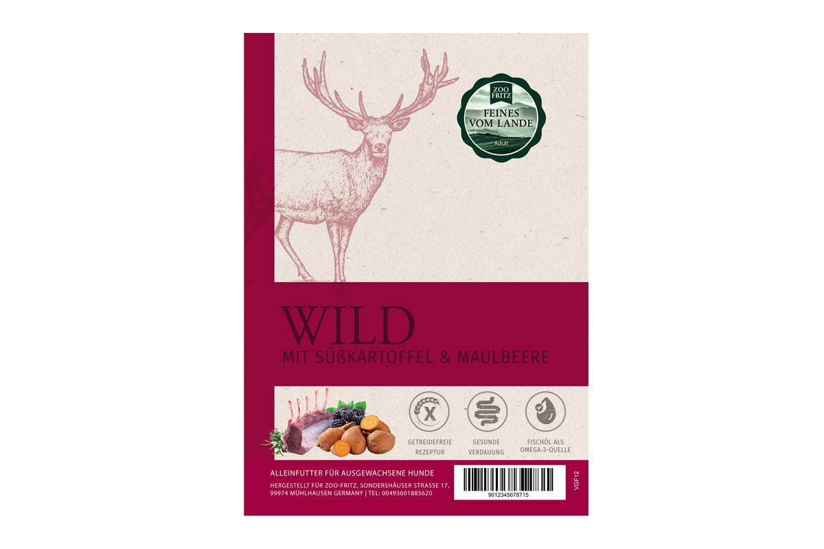 Wild mit Süßkartoffel & Maulbeere | ADULT